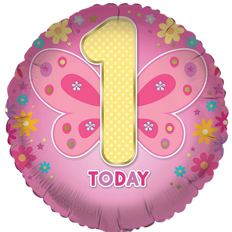 18in AGE 1 FEMALE JUVENILE FOIL BALLOON