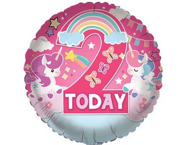 18in AGE 2 FEMALE FOIL BALLOON