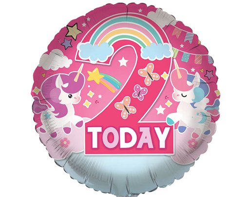 18in AGE 2 FEMALE FOIL BALLOON