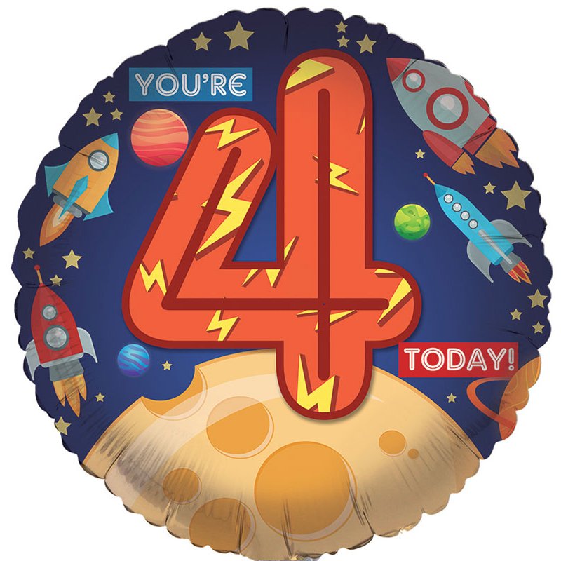 18in AGE 4 MALE FOIL BALLOON