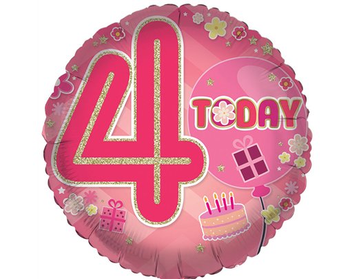 18in AGE 4 FEMALE FOIL BALLOON
