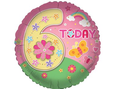 18in AGE 6 FEMALE FOIL BALLOON