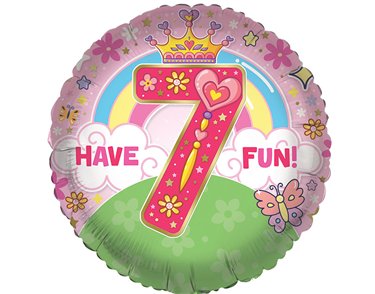 18in AGE 7 FEMALE FOIL BALLOON