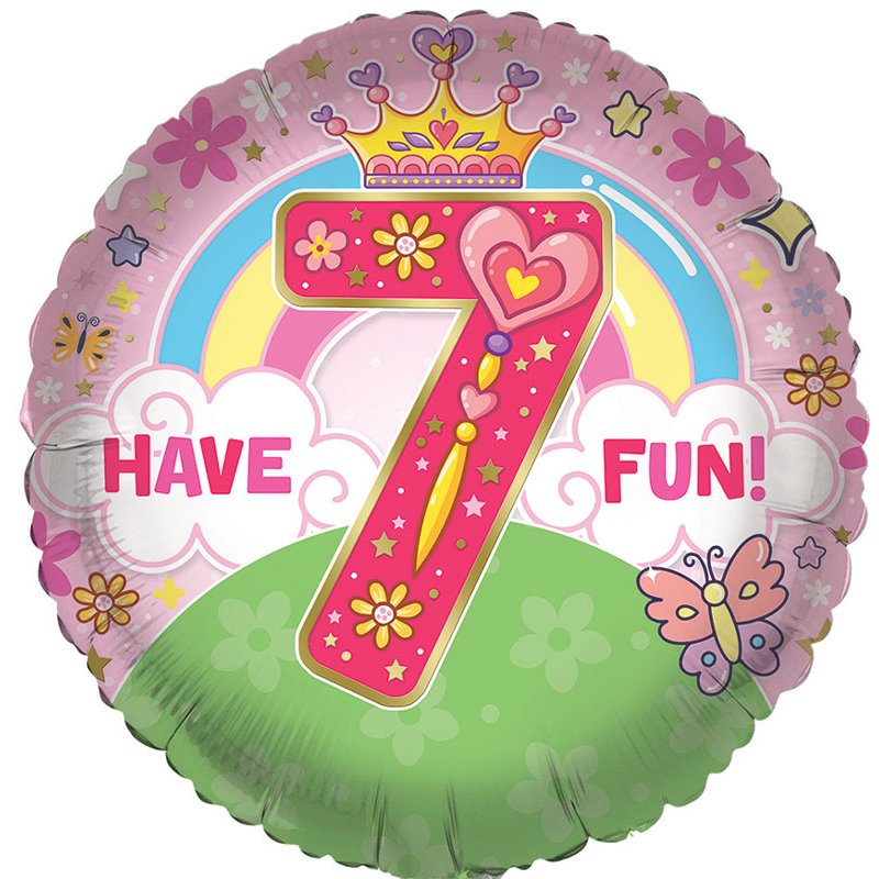 18in AGE 7 FEMALE FOIL BALLOON