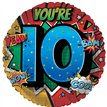 18in AGE 10 MALE FOIL BALLOON