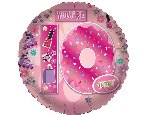 18in AGE 10 FEMALE FOIL BALLOON