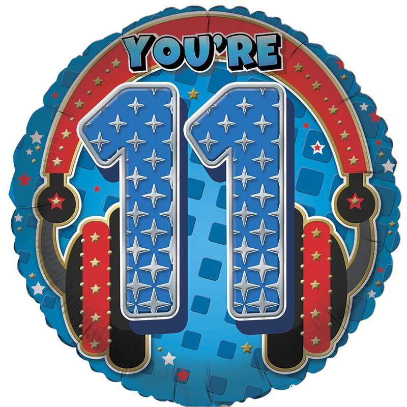18in AGE 11 MALE FOIL BALLOON