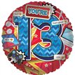18in AGE 13 MALE FOIL BALLOON