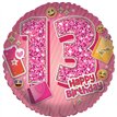 18in AGE 13 FEMALE FOIL BALLOON