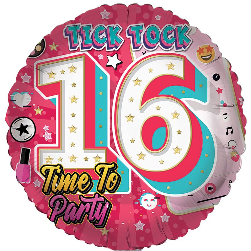 18in AGE 16 FEMALE FOIL BALLOON