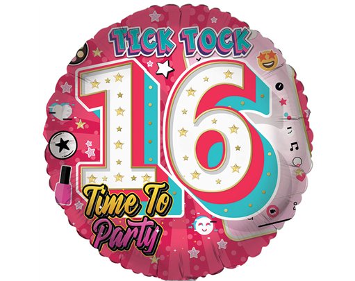 18in AGE 16 FEMALE FOIL BALLOON