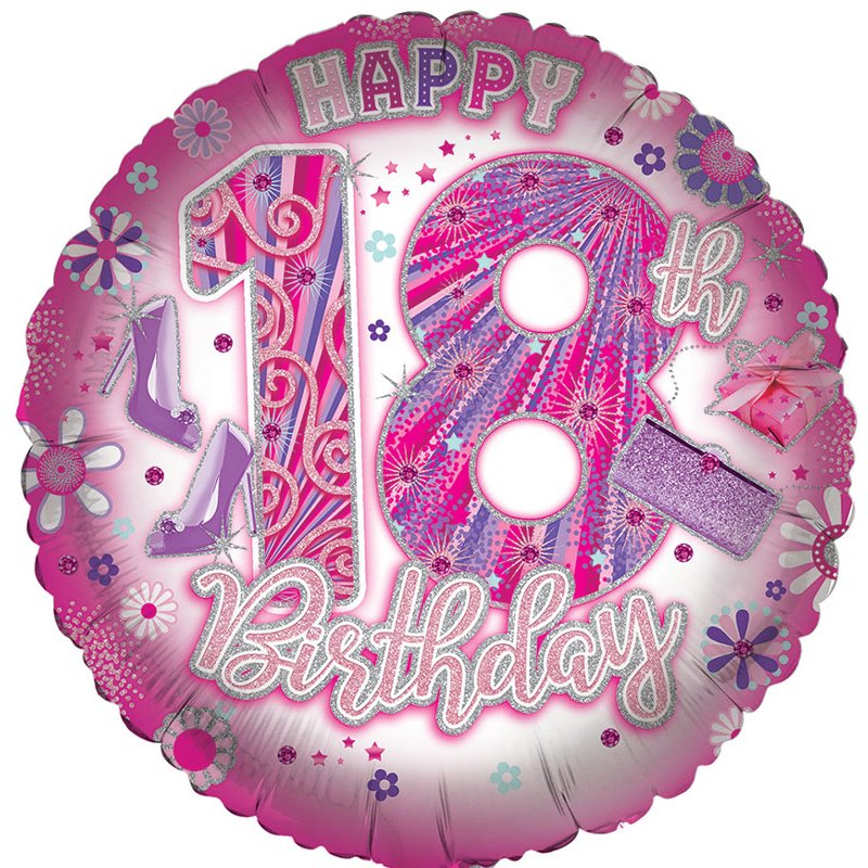 18in AGE 18 FEMALE FOIL BALLOON