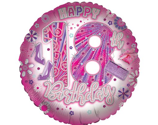 18in AGE 18 FEMALE FOIL BALLOON