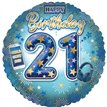 18in AGE 21 MALE FOIL BALLOON