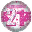 18in AGE 21 FEMALE FOIL BALLOON