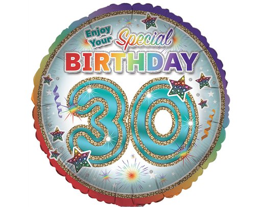 18in AGE 30 GENERIC FOIL BALLOON