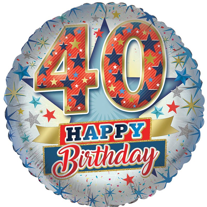 18in AGE 40 MALE FOIL BALLOON