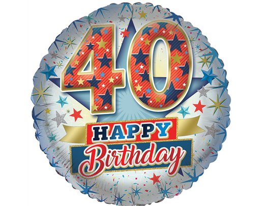 18in AGE 40 MALE FOIL BALLOON
