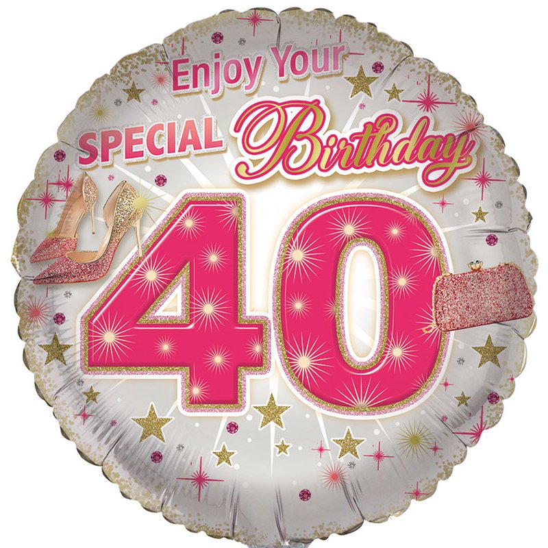 18in AGE 40 FEMALE FOIL BALLOON