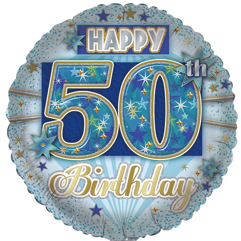 18in AGE 50 MALE FOIL BALLOON