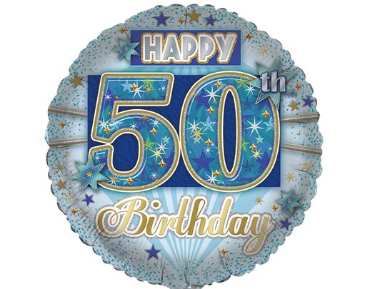 18in AGE 50 MALE FOIL BALLOON