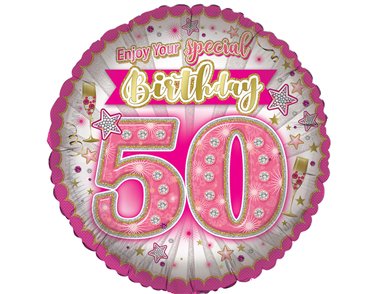 18in AGE 50 FEMALE FOIL BALLOON