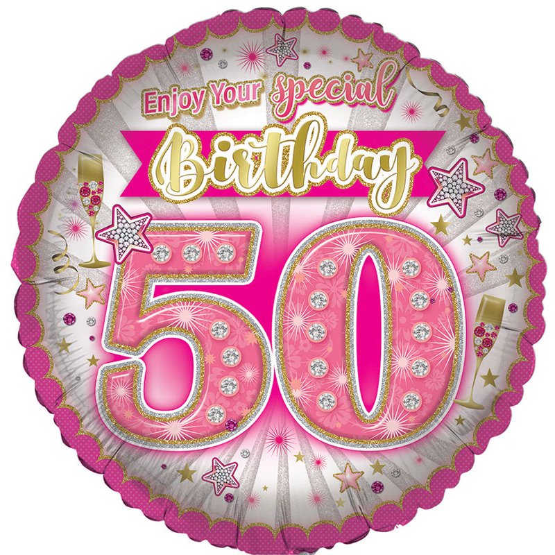 18in AGE 50 FEMALE FOIL BALLOON