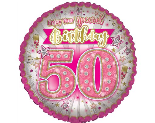 18in AGE 50 FEMALE FOIL BALLOON