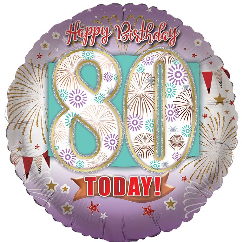 18in AGE 80 GENERIC FOIL BALLOON