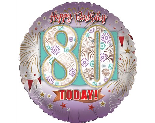 18in AGE 80 GENERIC FOIL BALLOON