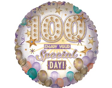 18in AGE 100 GENERIC FOIL BALLOON