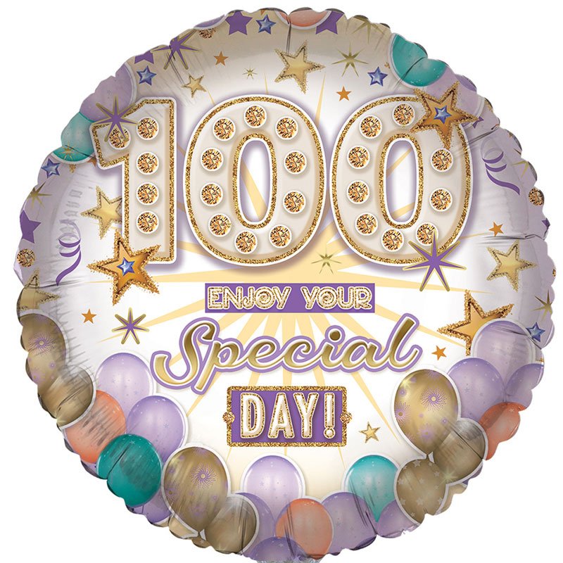 18in AGE 100 GENERIC FOIL BALLOON