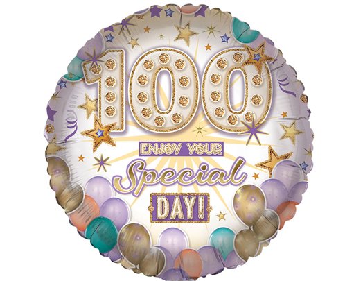 18in AGE 100 GENERIC FOIL BALLOON