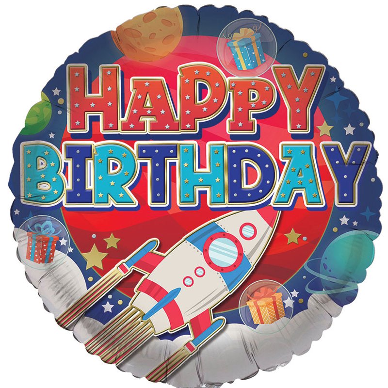 18in OPEN MALE YOUNGER BIRTHDAY FOIL BALLOON