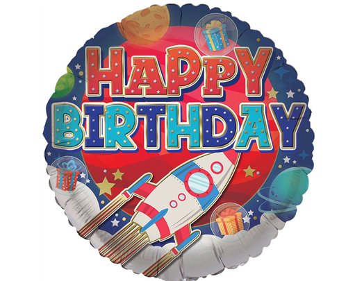 18in OPEN MALE YOUNGER BIRTHDAY FOIL BALLOON