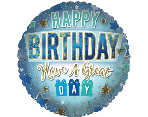 18in OPEN MALE OLDER BIRTHDAY FOIL BALLOON
