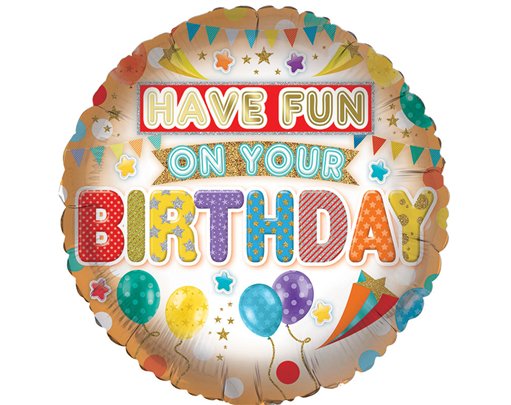 18in OPEN GENERIC JUVENILE BIRTHDAY FOIL BALLOON