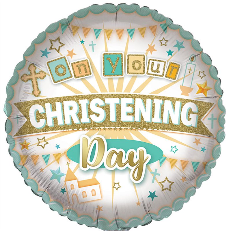 18in CHRISTENING GENERIC FOIL BALLOON