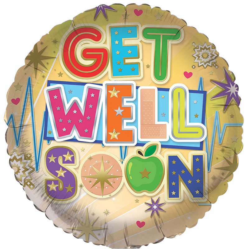 18in GET WELL FOIL BALLOON