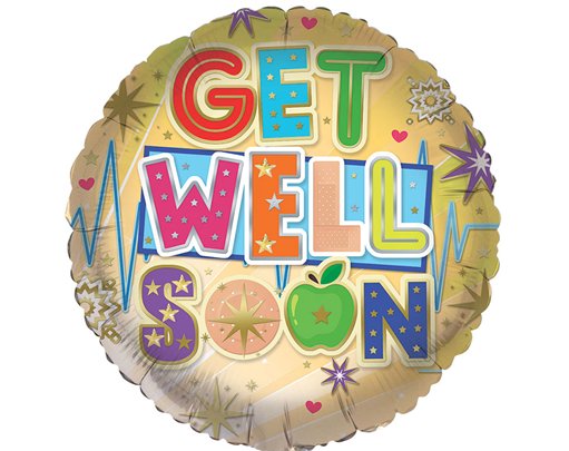 18in GET WELL FOIL BALLOON