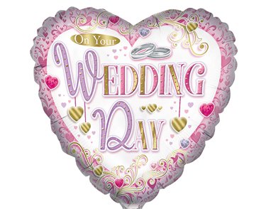 18in WEDDING DAY FOIL BALLOON