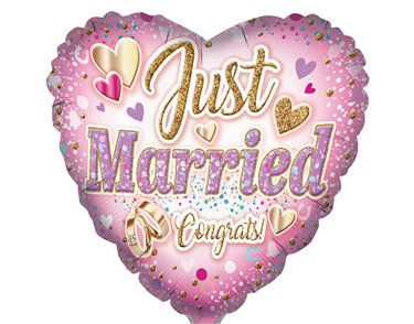 18in JUST MARRIED FOIL BALLOON