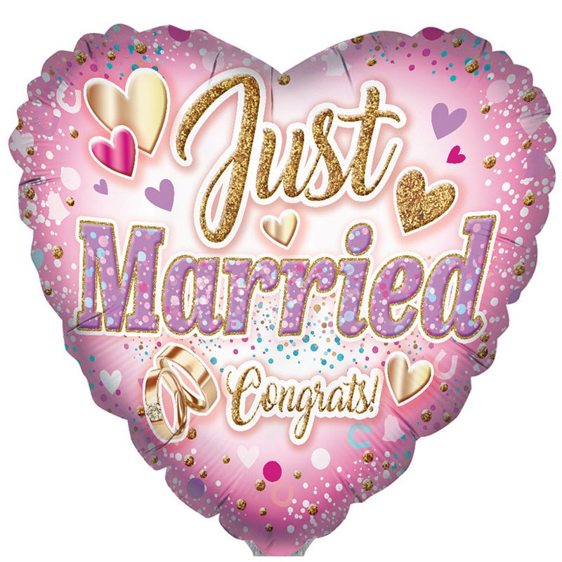 18in JUST MARRIED FOIL BALLOON