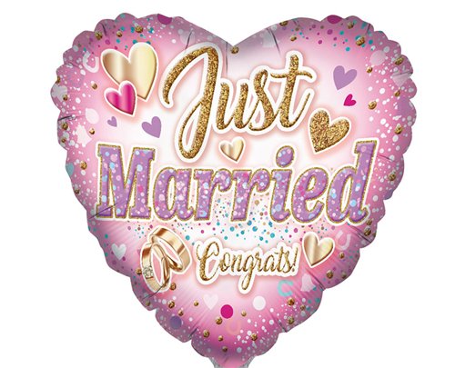 18in JUST MARRIED FOIL BALLOON