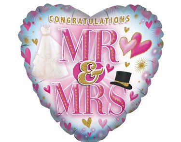 18in MR & MRS FOIL BALLOON