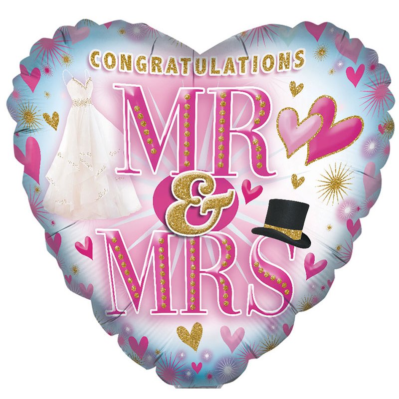 18in MR & MRS FOIL BALLOON