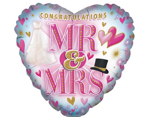 18in MR & MRS FOIL BALLOON