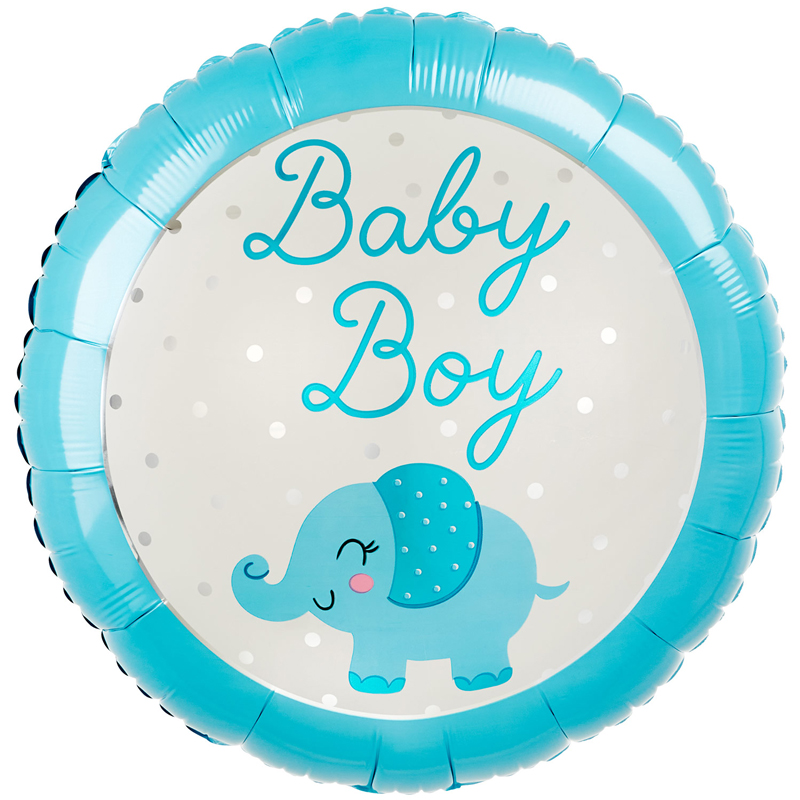 18in BABY BOY ELEPHANT FOIL BALLOON