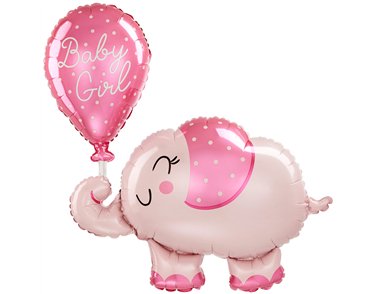 BABY GIRL ELEPHANT SUPERSHAPE FOIL BALLOON