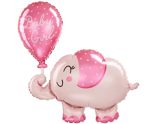 BABY GIRL ELEPHANT SUPERSHAPE FOIL BALLOON